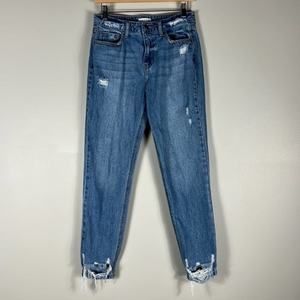 Cello High Waisted Distressed Boyfriend Jeans